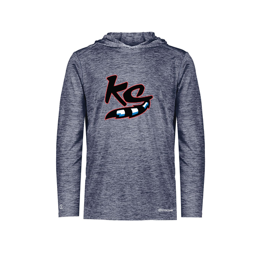 [FOLHCGNV-YS-LOGO2] Decker Youth Charge Hoodie (Youth S, Navy, Logo 2)