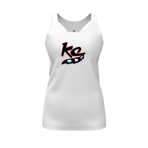 [CUS-DFW-RCBK-PER-WHT-FYS-LOGO2] Racerback Tank Top (Female Youth S, White, Logo 2)