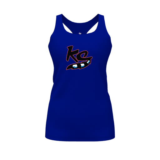 [CUS-DFW-RCBK-PER-RYL-FYS-LOGO2] Racerback Tank Top (Female Youth S, Royal, Logo 2)