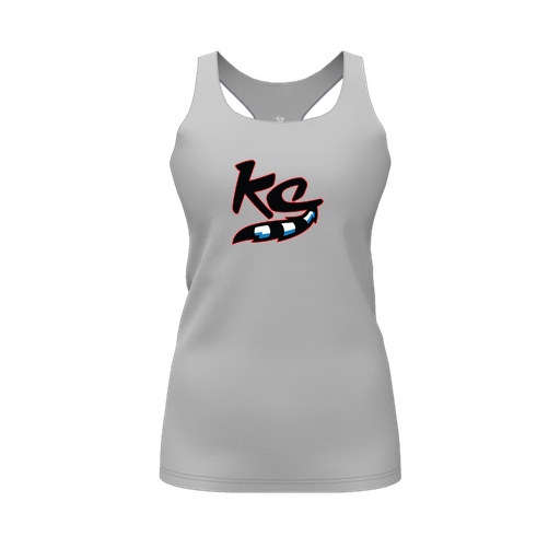 [FT0TRBGY-FYS-LOGO2] Decker Racerback Tank Top (Female Youth S, Gray, Logo 2)