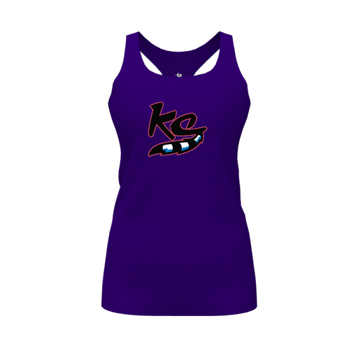 [CUS-DFW-RCBK-PER-PUR-FYS-LOGO2] Racerback Tank Top (Female Youth S, Purple, Logo 2)