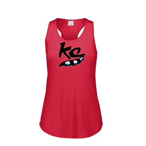 [3078.V96.S-LOGO2] Ladies Tri Blend Tank Top (Female Adult S, Red, Logo 2)