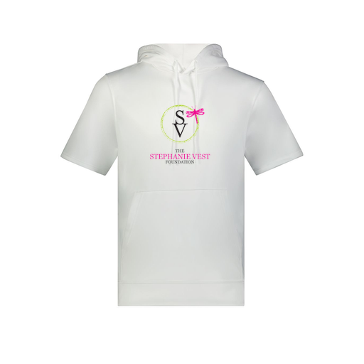 [6871.005.S-LOGO3] Men's Dri Fit Short Sleeve Hoodie (Adult S, White, Logo 3)