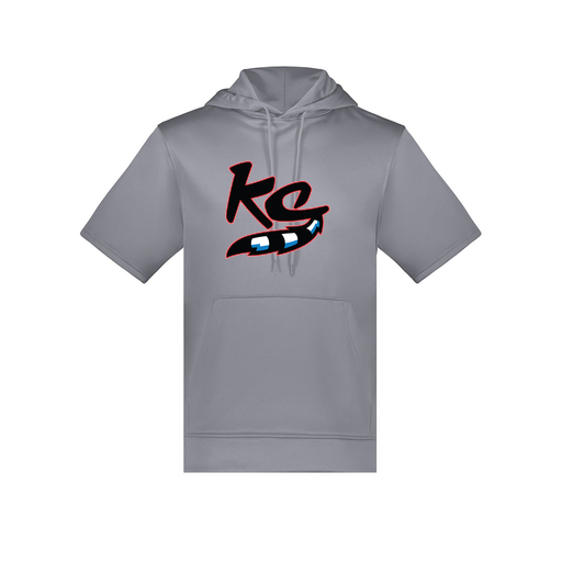 [6871.059.S-LOGO2] Men's Dri Fit Short Sleeve Hoodie (Adult S, Gray, Logo 2)