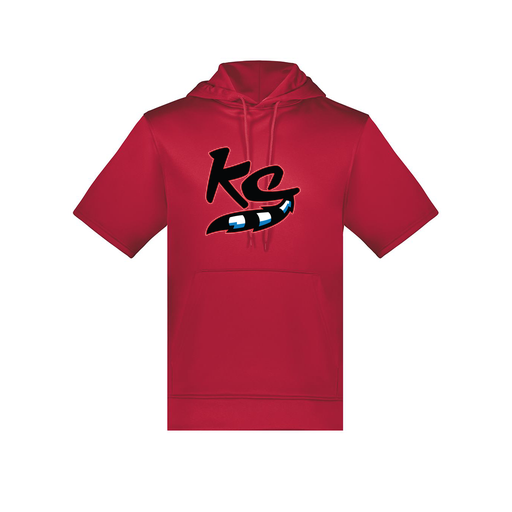 [6871.083.S-LOGO2] Men's Dri Fit Short Sleeve Hoodie (Adult S, Red, Logo 2)