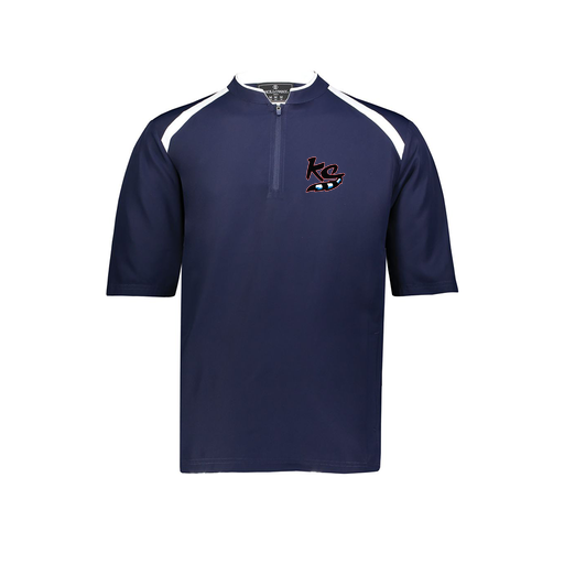 [229581-AS-NVY-LOGO2] Men's Dugout Short Sleeve Pullover (Adult S, Navy, Logo 2)