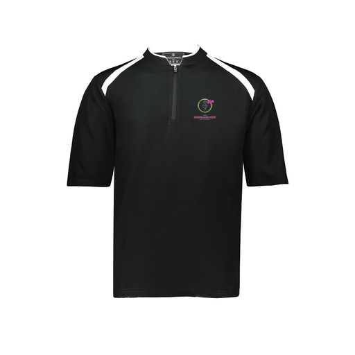 [229681-YS-BLK-LOGO3] Youth Dugout Short Sleeve Pullover (Youth S, Black, Logo 3)