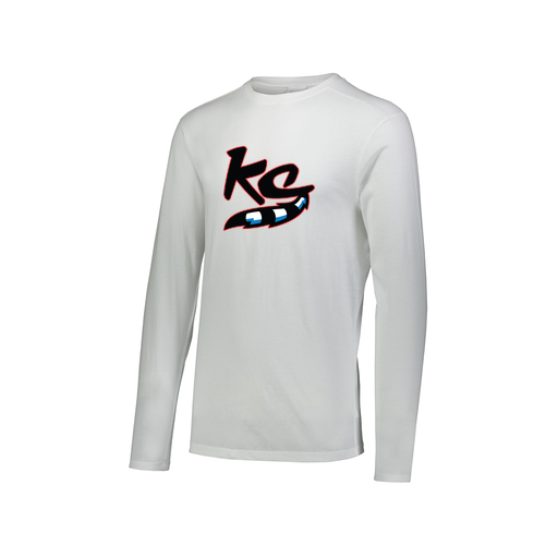 [FTLCUBWH-AXS-LOGO2] Decker Men's Tri-Blend T-Shirt - Long Sleeve (Adult XS, White, Logo 2)