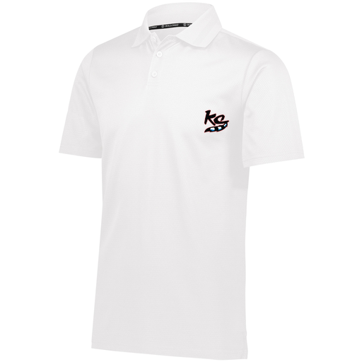 [222568.005.S-LOGO2] Men's Prism Polo (Adult S, White, Logo 2)