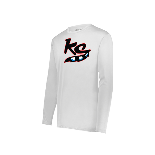 [222823.005.S-LOGO2] Youth LS Smooth Sport Shirt (Youth S, White, Logo 2)