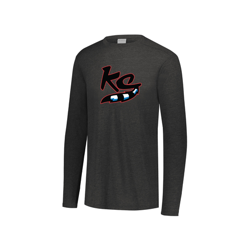 [FTLCUBBK-YS-LOGO2] Decker Youth Tri-Blend T-Shirt - Long Sleeve (Youth S, Black, Logo 2)