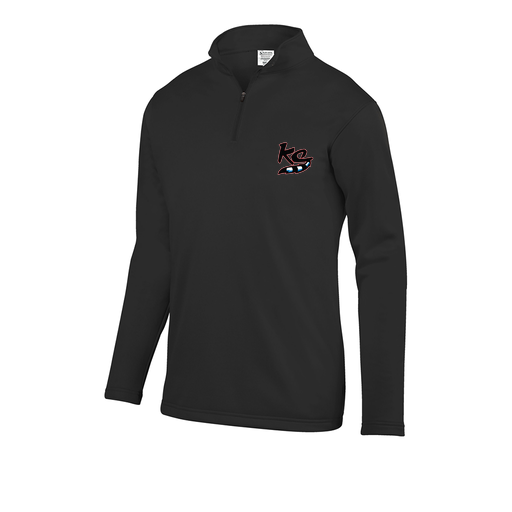 [FOLQFFBK-YS-LOGO2] Decker Youth FlexFleece 1/4 Zip (Youth S, Black, Logo 2)