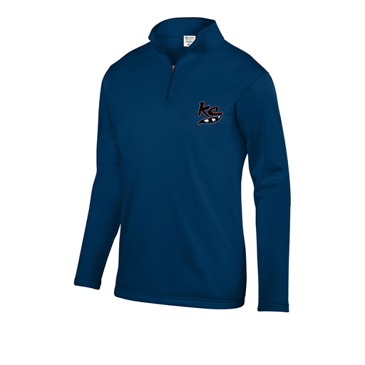 [FOLQFFNV-YS-LOGO2] Decker Youth FlexFleece 1/4 Zip (Youth S, Navy, Logo 2)