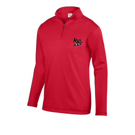 [FOLQFFRD-YS-LOGO2] Decker Youth FlexFleece 1/4 Zip (Youth S, Red, Logo 2)