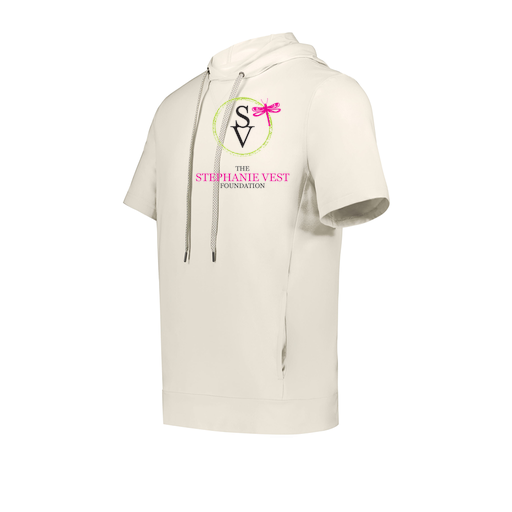[222605-WHT-YS-LOGO3] YOUTH VENTURA SOFT KNIT SHORT SLEEVE HOODIE (Youth S, White, Logo 3)