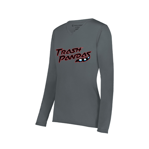 [222824.059.S-LOGO1] Ladies LS Smooth Sport Shirt (Female Adult S, Gray, Logo 1)