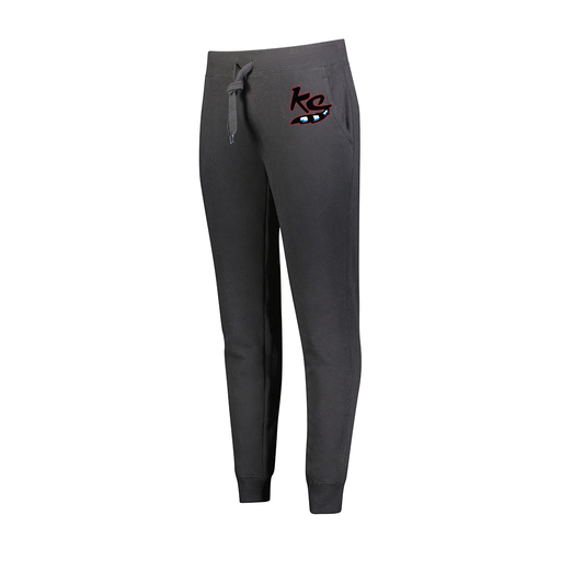 [229748.080.XS-LOGO2] Ladies 60/40 Fleece Jogger (Female Adult XS, Black, Logo 2)