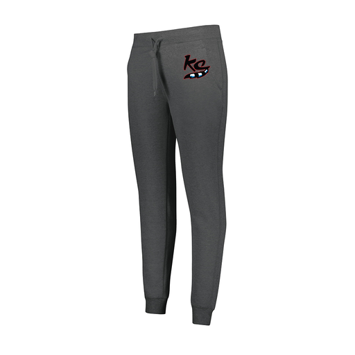 [229748.E83.XS-LOGO2] Ladies 60/40 Fleece Jogger (Female Adult XS, Gray, Logo 2)