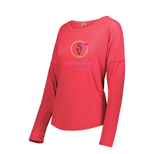 [FTLCUBRD-FAXS-LOGO3] Decker Women's Tri-Blend T-Shirt - Long Sleeve (Female Adult XS, Red, Logo 3)